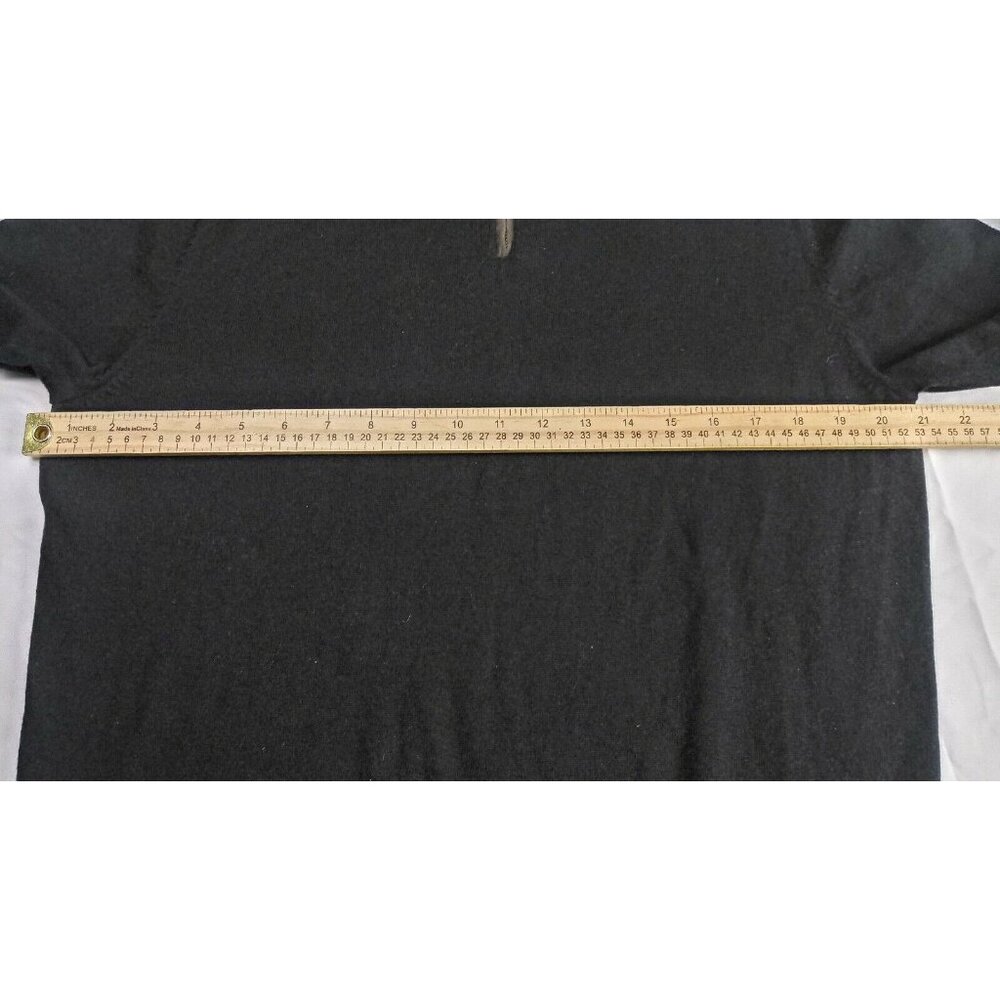 Harrison Davis Sweater Mens Medium Black Top With Faux Suede Trim poly wool - Picture 8 of 14